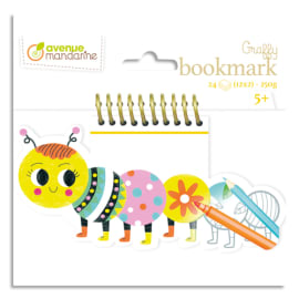 AVENUE MANDARINE Bloc de 24 marque page Graffy Bookmark à la forme, Chenille