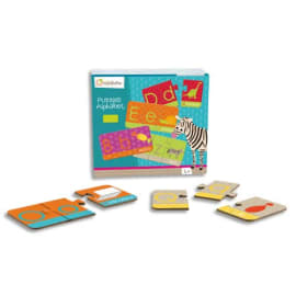 AVENUE MANDARINE Boîte puzzle thème alphabet 28 puzzles de 3 pièces 11 x 6 cm, bords arrondis