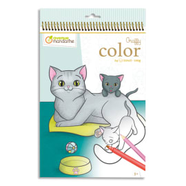 AVENUE MANDARINE Book 24 feuilles format 21 x 34cm à colorier Graffy Color,Maman/bébé Animaux familier