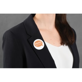 AVERY Boîte de 240 badges adhésifs ronds en tissu soie acétate Blanc Ø51 mm + 240 inserts imprimables