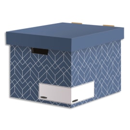 BANKERS BOX Conteneur archives HEAVY DUTY DESIGN. Montage manuel. Coloris bleu