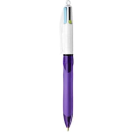 BIC 4 Couleurs Grip Stylos-Bille Rétractables Pointe Moyenne (1,0 mm) - Encres Fantaisie