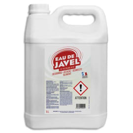 Bidon de 5 Litres d'eau de javel désinfecte, détache, Blanchit et désodorise