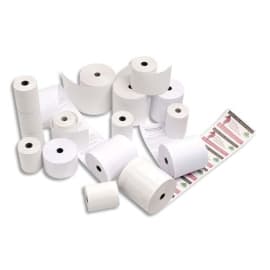 Bobine caisse 76x70x12mm, longueur 44 mètres, papier 60g 1 pli offset blanc