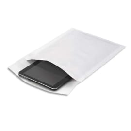 Boîte de 100 pochettes matelassées en kraft Blanches bulles air format 22 x 26 cm