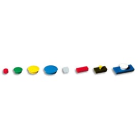 Boîte de 12 aimants 15 mm ronds Jaune