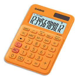 CASIO Calculatrice de bureau 12 chiffres Orange MS-20UC-RG-S-EC