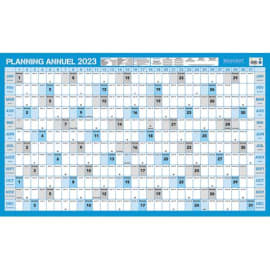 CBG Planning annuel millésimé, effaçable à sec, 60x99cm, 4 œillets