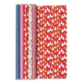 CLAIREFONTAINE Paquet de 10 rouleaux de papier cadeau alliance 2x0,7m assortis
