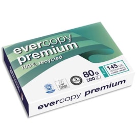 CLAIREFONTAINE Ramette de 500 feuilles A3 80g, papier 100% recyclé Blanc Evercopy Premium CIE 135