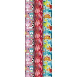 CLAIREFONTAINE Rouleau papier cadeau ALLIANCE 57g 2x0,70m 3 motifs enfants assortis