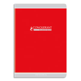 CONQUERANT 9 Cahier de devoirs, agrafé, 21x29,7 cm, 48p, 90g, séyès, couverture carte assortis 4 couleurs
