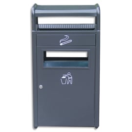 Cendrier corbeille d'extérieur sur pied économique 8+30 Litres - Dimensions L29 x H100 x P25 cm