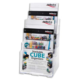 DEFLECTO Porte brochure 4cases format A4 transparent