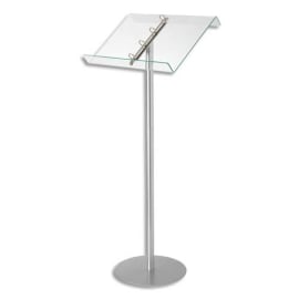DEFLECTO Pupitre sur pied avec anneaux amovibles - Dimensions : L42 x H48 x P15 cm transparent