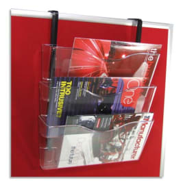 DEFLECTO Trieur mural A4 horizontal 3 compartiments pattes d'accroche L38,5 xH17,5 x P10,5 cm transparent