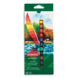 DERWENT ACADEMY Set de 12 tubes 12ml de peinture à l'huile assortie