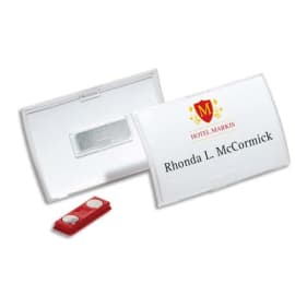 DURABLE Boîte 10 Badges à aimant Click Fold - L90 x H54 mm