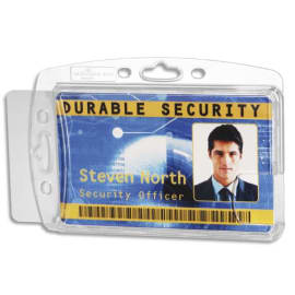 DURABLE Boîte 10 Porte-badges fermé pour 2 cartes format portrait ou paysage - L85 x H54 mm - Transparent