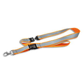 DURABLE Lacet textile réfléchissant avec clip de sécu anti-étranglement Dimensions : 53 x 2 cm (L x l)