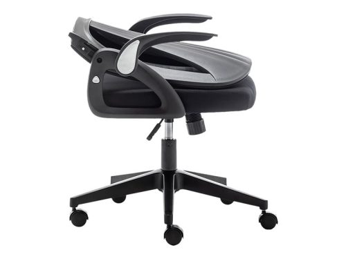 Chaise Ergonomique avec dossier en tissu respirant et de forme incurvée.
