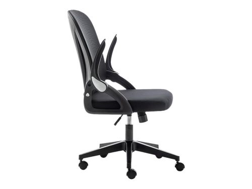 Chaise Ergonomique avec dossier en tissu respirant et de forme incurvée.