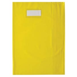 ELBA Protège cahier opaque Grain STYL'SMS 12/100° sans rabat marque-page 24x32 Jaune