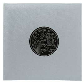 EXACOMPTA Album Pièces de monnaie (cap.= 215). 5 feuillesx43 cases+5 intercalaires. 25x25cm. Gris métal