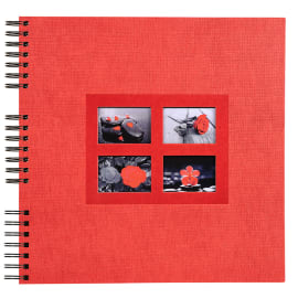 EXACOMPTA Album photos à spirales PASSION. Capacité 360 photos, pages Noires. 32x32 cm, coloris Rouge