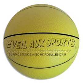 FIRST LOISIRS Ballon de basket mousse de PVC 17,8cm, 200g éveil au sport. Parfait pour apprendre