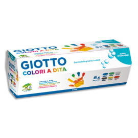 GIOTTO Coffret de 6 pots gouache doigts 100 ml assortis