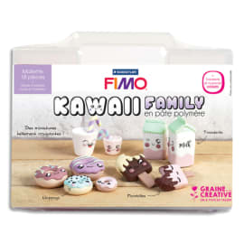 GRAINE CREATIVE Coffret gourmandise Kawai Fimo composé de : pain, peinture, crayon, transfert, accessoire