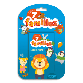 LITO DIFFUSION Jeu de cartes des 7 familles thème émotions et sentiments : famille timide, colère, joyeux