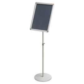 NOBO Présentoir sur pied pour porte-affiche clipsable, aluminium, A3