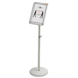 NOBO Présentoir sur pied pour porte-affiche clipsable, aluminium, A4