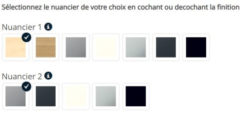 Armoire à rideaux H. 105 x L. 80 x P. 43 cm - corps gris anthracite - rideaux chêne clair - équipée de 2 tablettes + rail