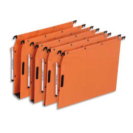 OBLIQUE AZ Boîte de 25 dossiers suspendus ARMOIRE en kraft 240g. Fond 15, VELCRO®. Orange