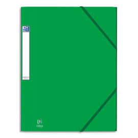 OXFORD Chemise 3 rabats et élastique EUROFOLIO PRESTIGE carte grainée 7/10e,600g.Pour format A4. Vert