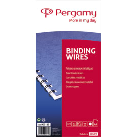 PERGAMY Boîte de 100 peignes anneaux métalliques, 34 boucles 6.4mm Blanc 900115
