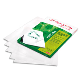 PERGAMY Boîte de 100 plats de couverture recyclés A4 200 microns 900054