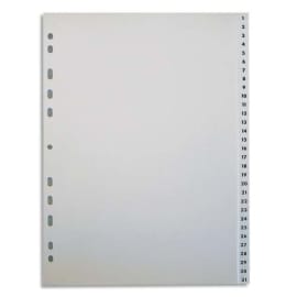 PERGAMY Jeu 31 intercalaires numériques 1-31 polypropylène format A4. Coloris Blanc