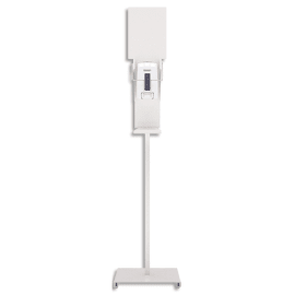 ROSSIGNOL Borne de désinfection acier blanc avec distributeur gel hydroalcoolique