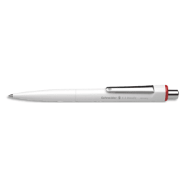SCHNEIDER Stylo bille K3 Biosafe pointe moyenne rechargeable en acier inoxydable. Encre Rouge