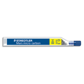 STAEDTLER Etui de 12 mines 0,3 mm polycarbone haute qualité HB MARSMICRO