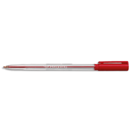 Stylo à bille pointe moyenne encre Rouge corps plastique cristal avec capuchon