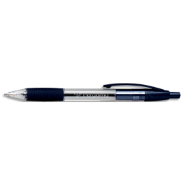 Stylo à bille rétractable avec grip confort pointe moyenne encre Noire corps plastique