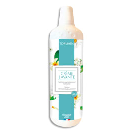 TOPMAIN Flacon 1 litre de Crème lavante pour mains, nettoie et dégraisse, pH neutre, parfum Douceur d'été