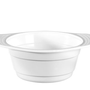 Bol blanc pp réutilisable 370 cc micro-ondable scalable colis 500
