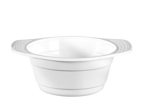 Bol blanc pp réutilisable 370 cc micro-ondable scalable colis 500