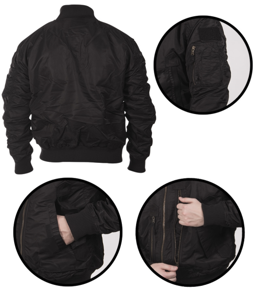 VESTE DE VOL TACTIQUE US NOIR